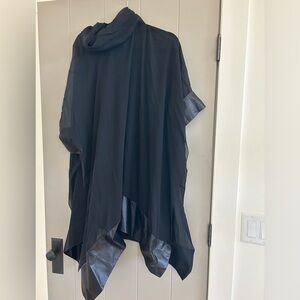 Ralph Lauren Couture leather trimmed sheer poncho